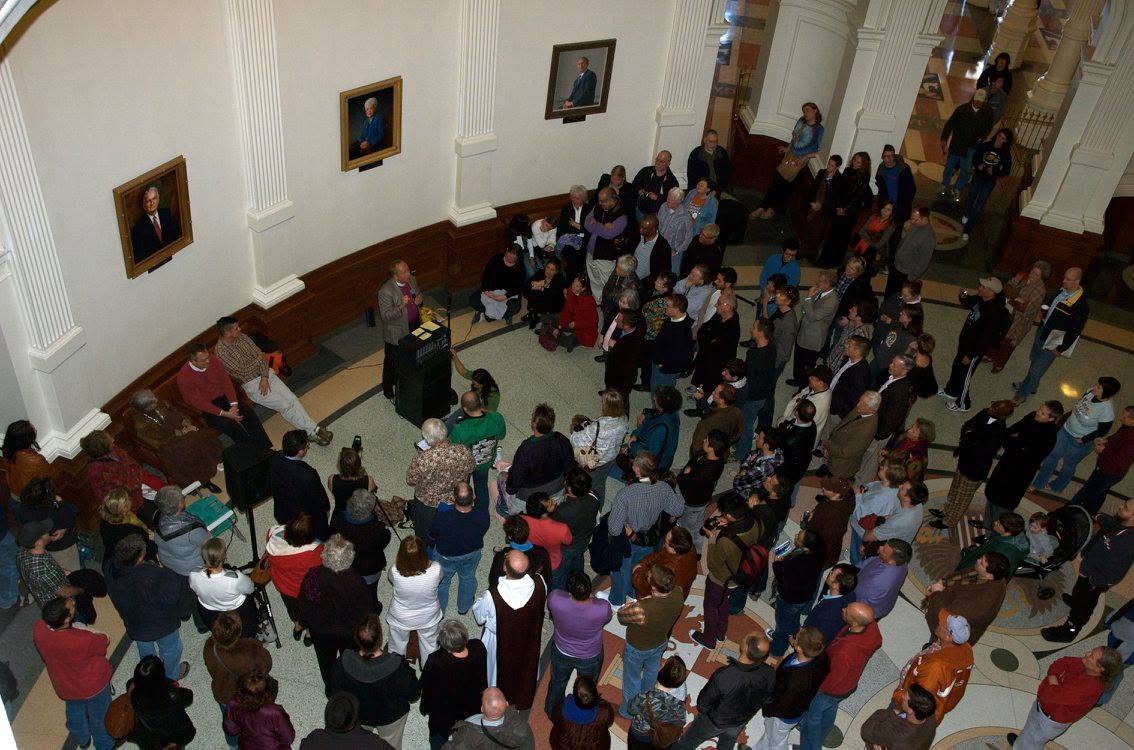 Bishop Gene Robinson addressing the gathering in the Capitol Rotunda