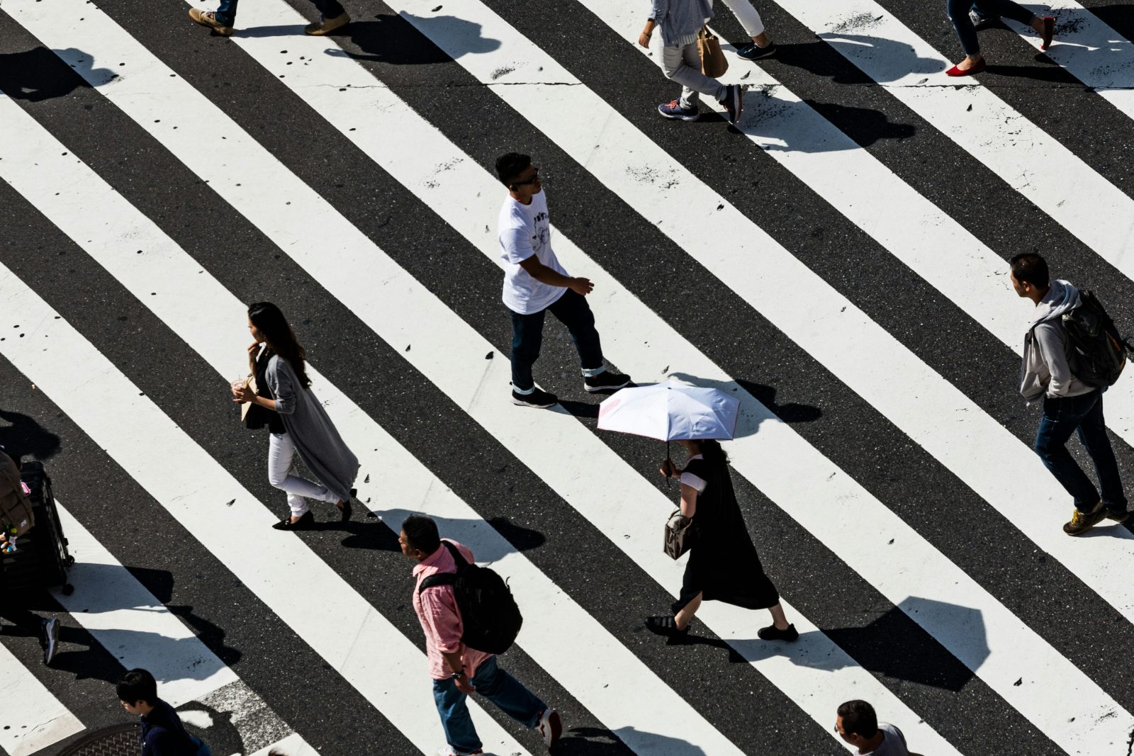 People crossing a city street