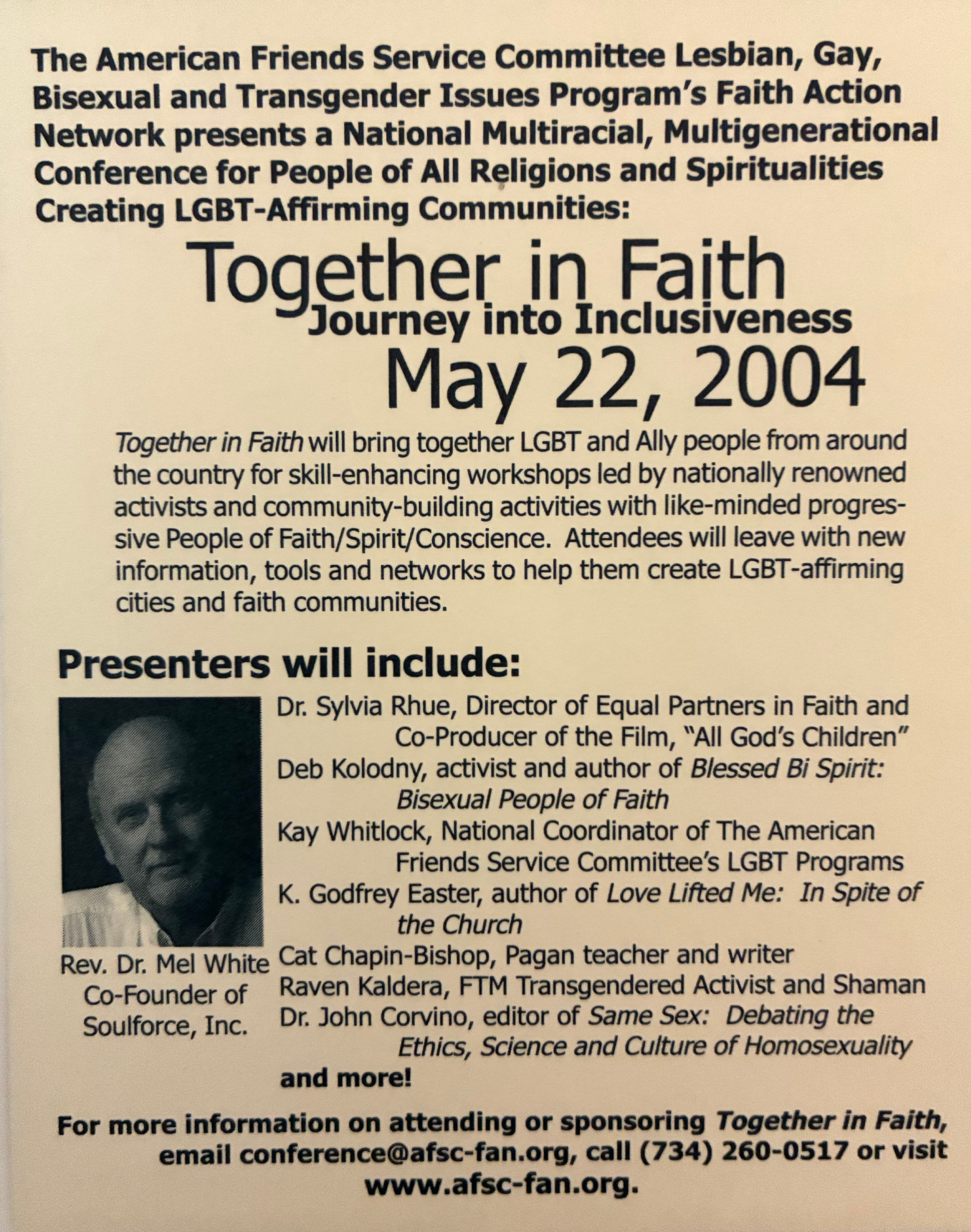 Together in Faith 2004 save-the-date card